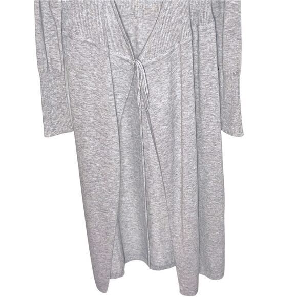 MINKPINK Sweater Duster Gray Front Tie Medium Long Sleeve - Picture 3 of 8